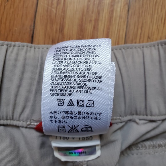 North face men's nylon zip off khaki cargo hiking pants shorts with belt sz S - Picture 6 of 12